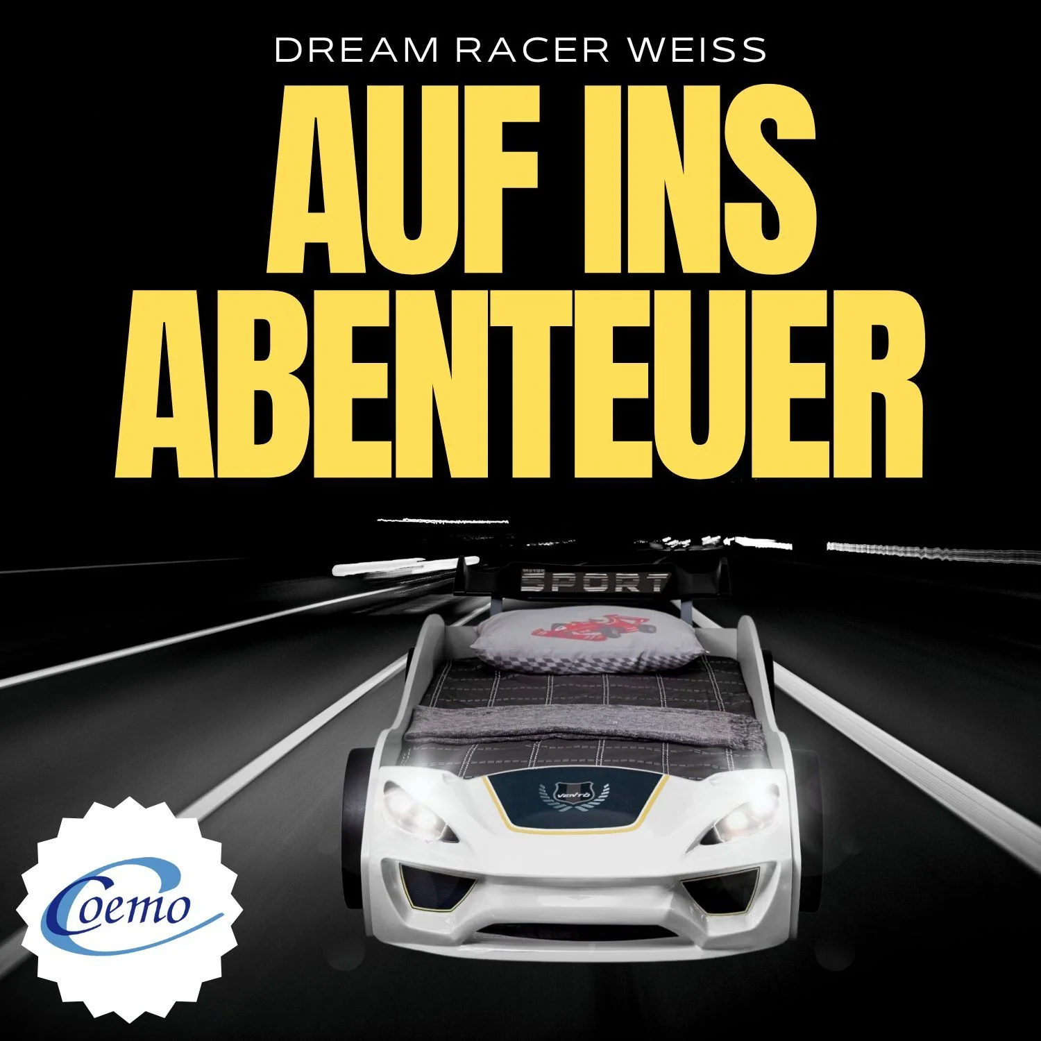 Autobett Dream Racer Kinderbett 90x200 im Rennwagen-Design mit Lattenrost - Image 13