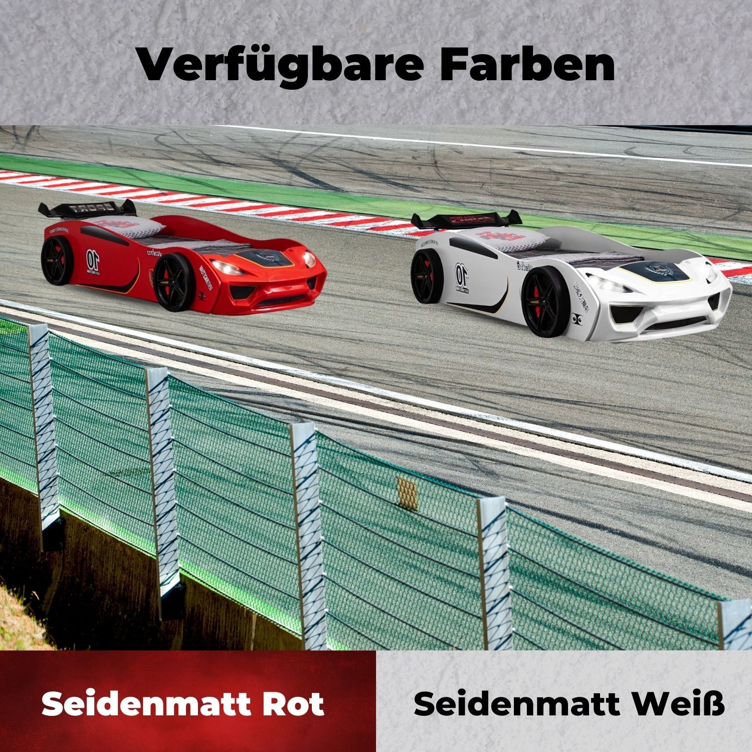 Autobett Dream Racer Kinderbett 90x200 im Rennwagen-Design mit Lattenrost - Image 14