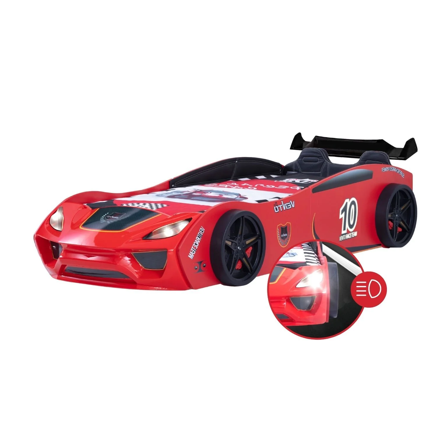 Autobett Dream Racer Kinderbett 90x200 im Rennwagen-Design mit Lattenrost - Image 15