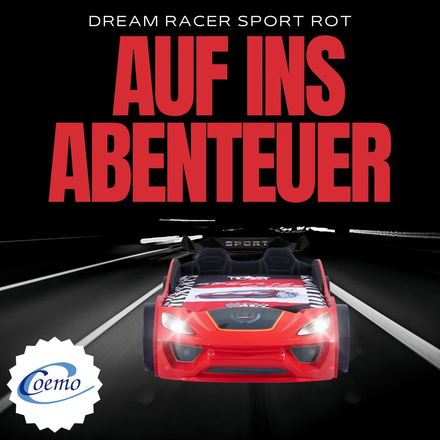 Autobett Dream Racer Kinderbett 90x200 im Rennwagen-Design mit Lattenrost - Image 20