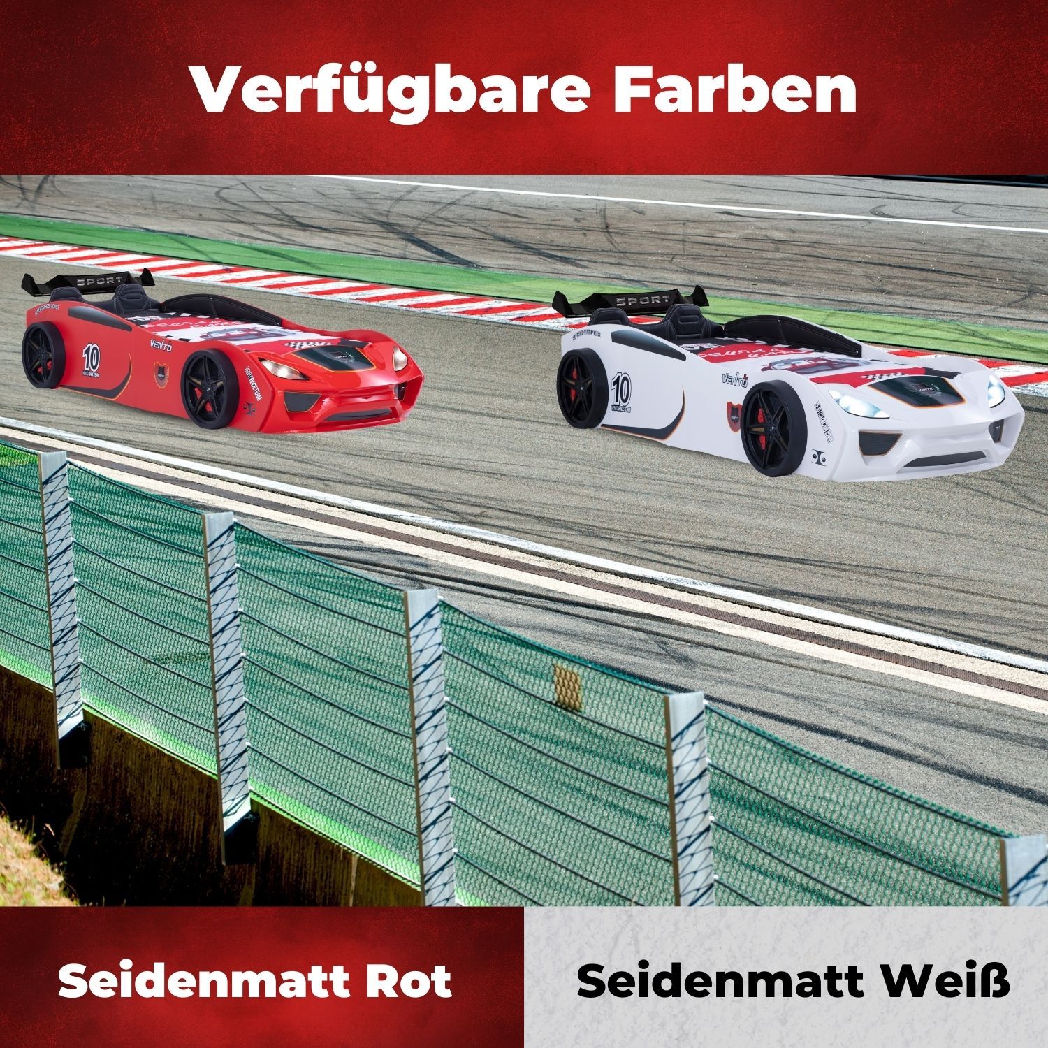 Autobett Dream Racer Kinderbett 90x200 im Rennwagen-Design mit Lattenrost - Image 21