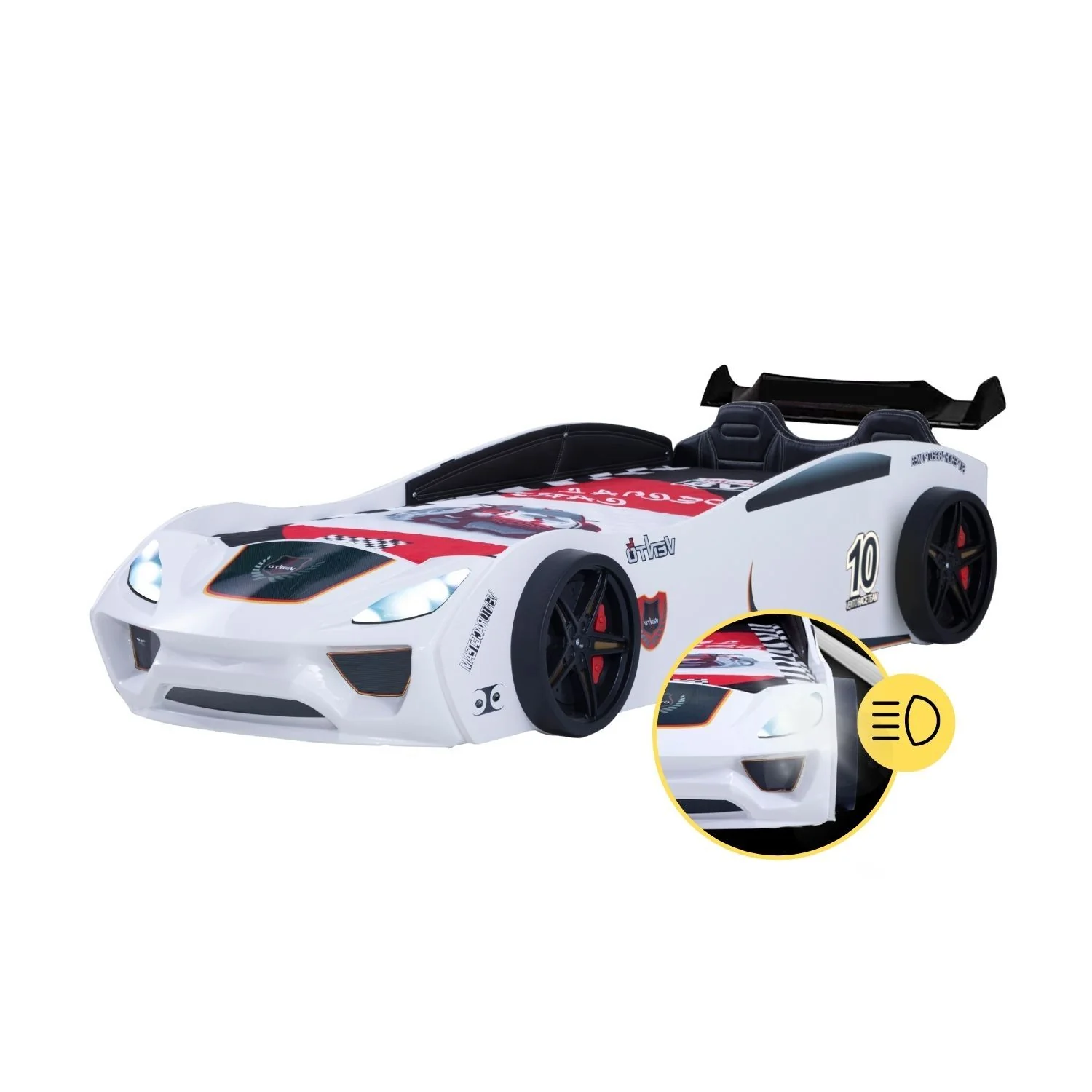 Autobett Dream Racer Kinderbett 90x200 im Rennwagen-Design mit Lattenrost - Image 22