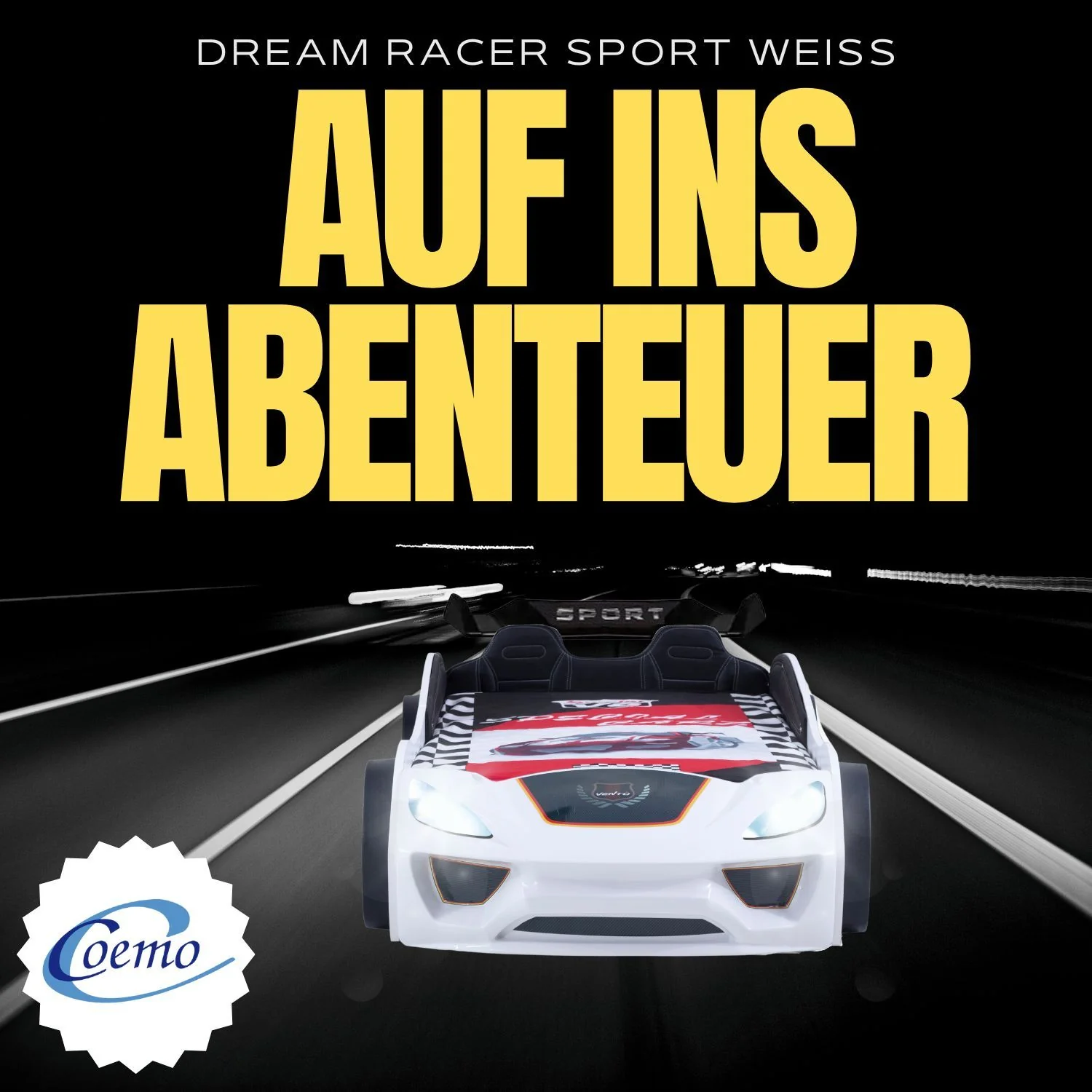 Autobett Dream Racer Kinderbett 90x200 im Rennwagen-Design mit Lattenrost - Image 27