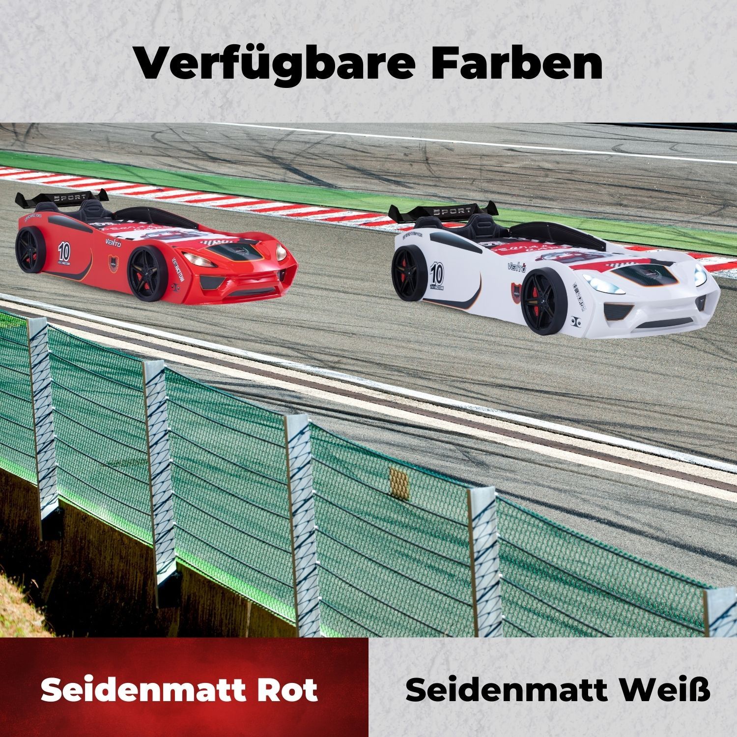 Autobett Dream Racer Kinderbett 90x200 im Rennwagen-Design mit Lattenrost - Image 28