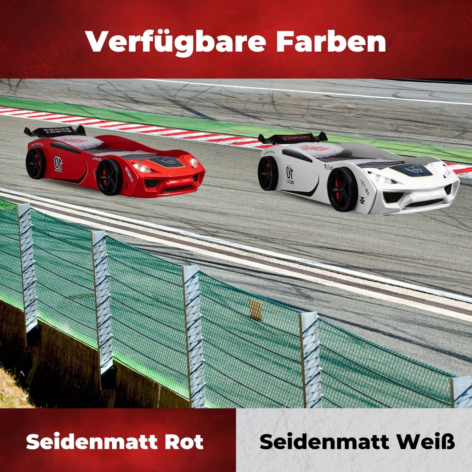 Autobett Dream Racer Kinderbett 90x200 im Rennwagen-Design mit Lattenrost - Image 7