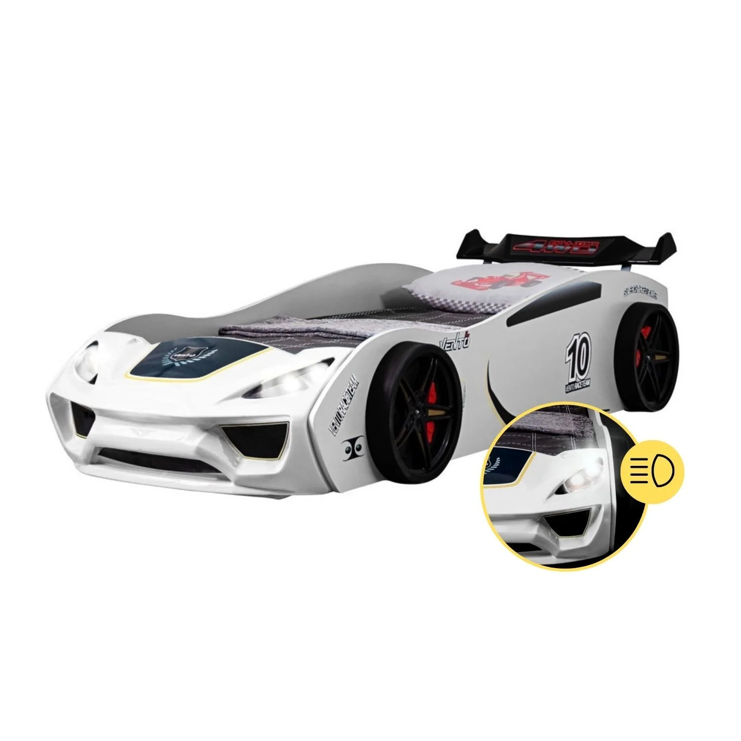 Autobett Dream Racer Kinderbett 90x200 im Rennwagen-Design mit Lattenrost - Image 8