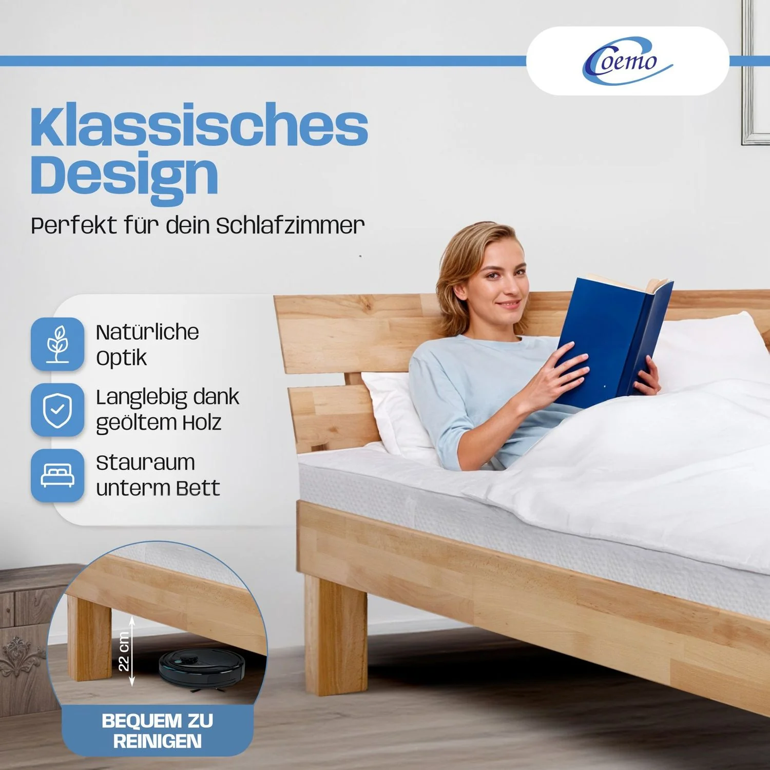 Bett Massivholz Leah Buche massiv - Image 3