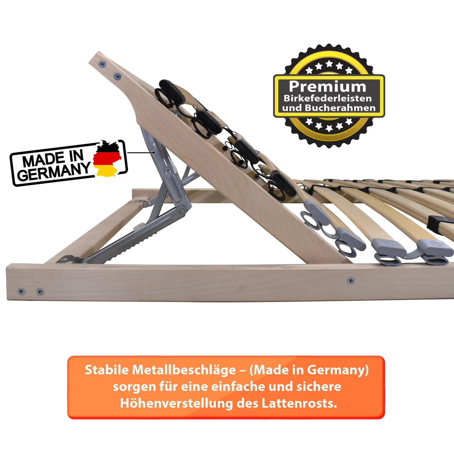 Coemo 7-Zonen Lattenrost ALLSTAR Kopf-Fußteil verstellbar Komfort Lattenrost mit 28 Leisten - Image 11
