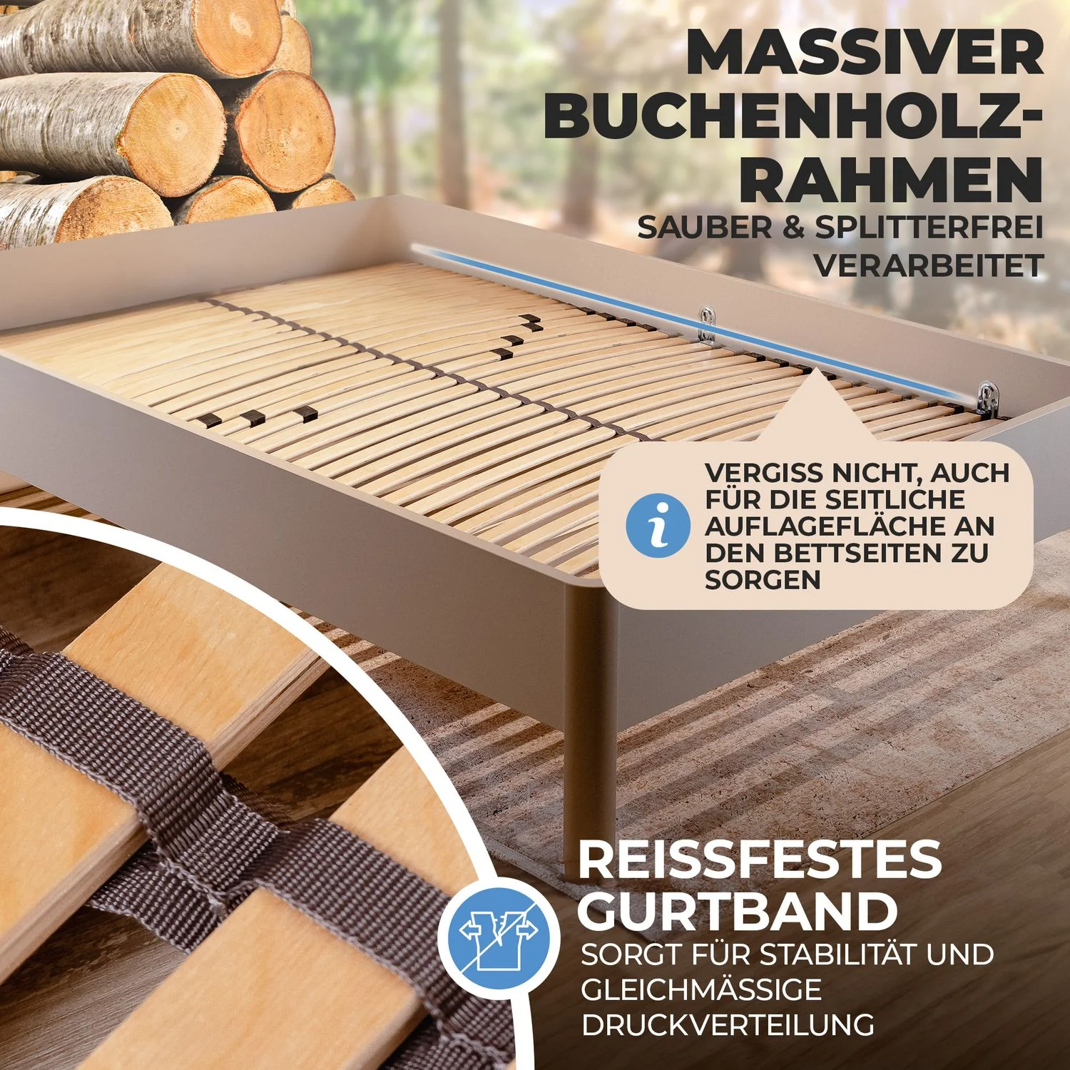 Coemo 7-Zonen Lattenrost ERGO K 120 x200 cm verstellbar mit Härtegradverstellung - Image 5