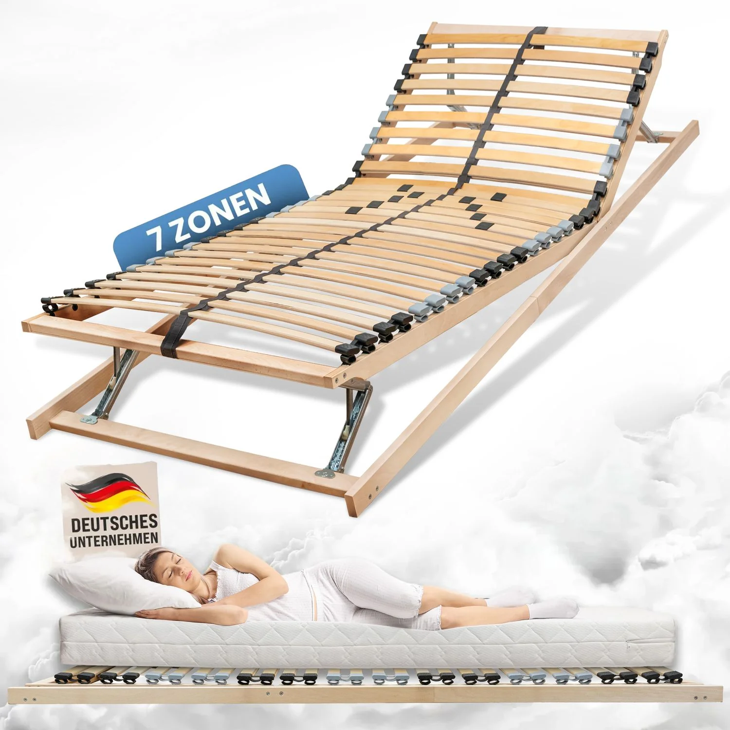 Coemo 7 -Zonen Lattenrost Ergo KF mit Kopf- & Fußteilverstellung Härtegradverstellung - Image 5