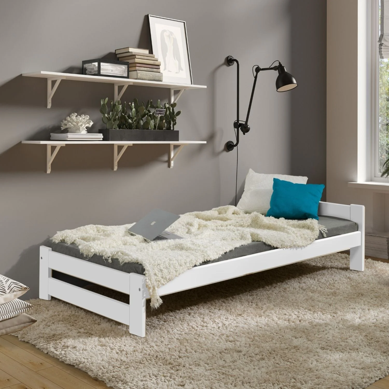 Coemo Bett Classico Holzbett Bettgestell mit Lattenrost Massivholz Kiefer - Image 30