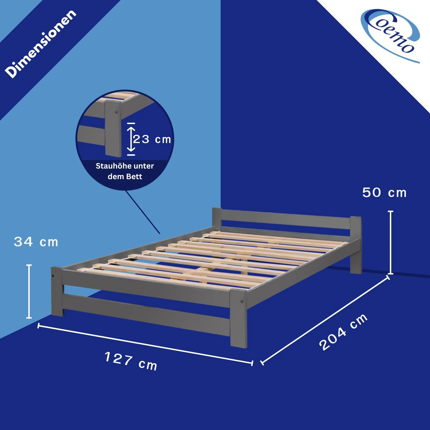 Coemo Bett Classico Holzbett Bettgestell mit Lattenrost Massivholz Kiefer - Image 42