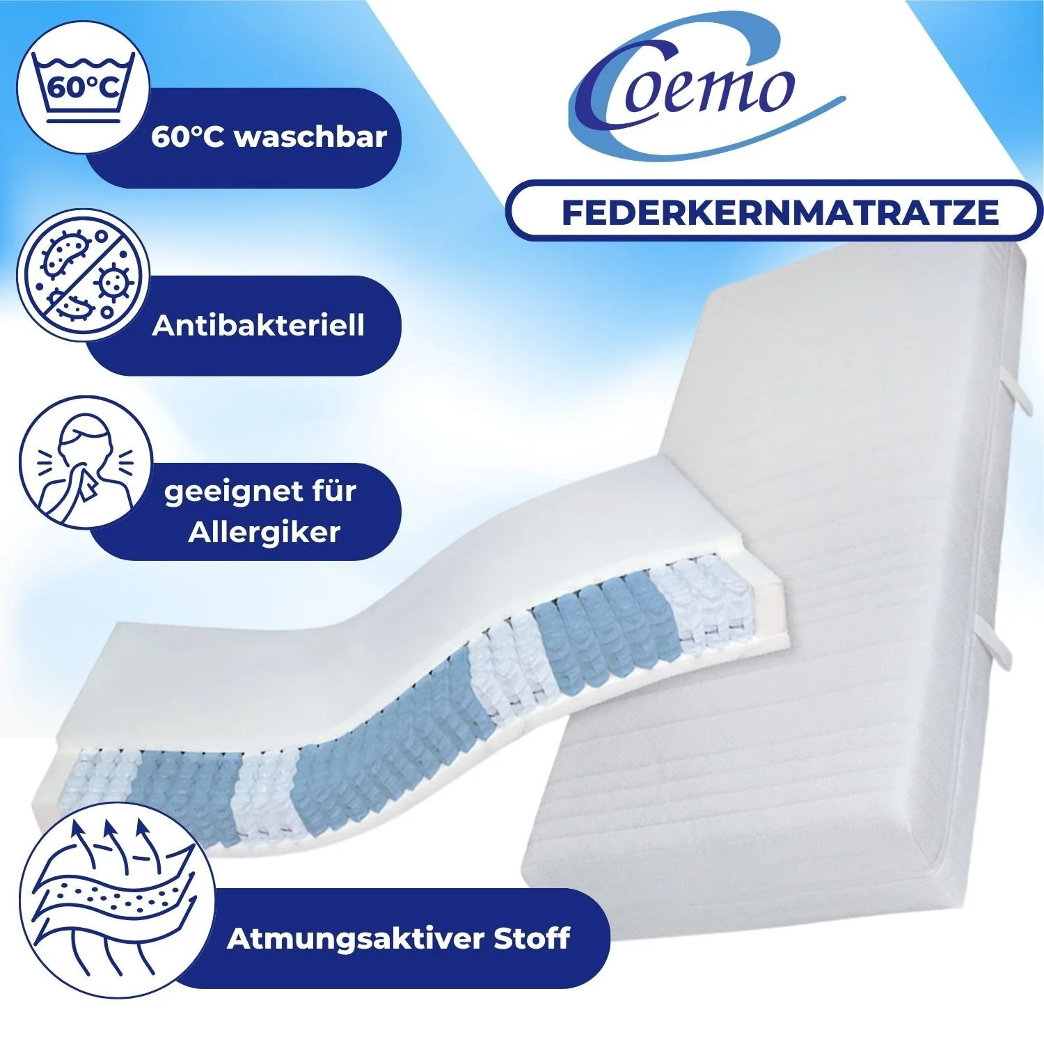 Coemo Dormella Matratze Federkern mit Kaltschaumummantelung - Image 5