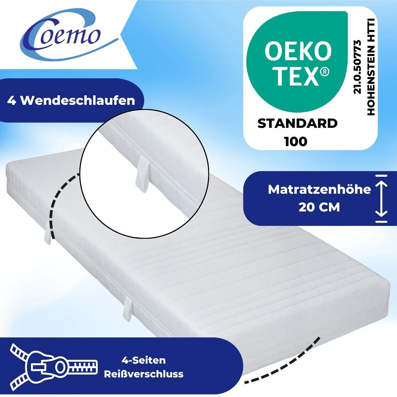 Coemo Dormella Matratze Federkern mit Kaltschaumummantelung - Image 6