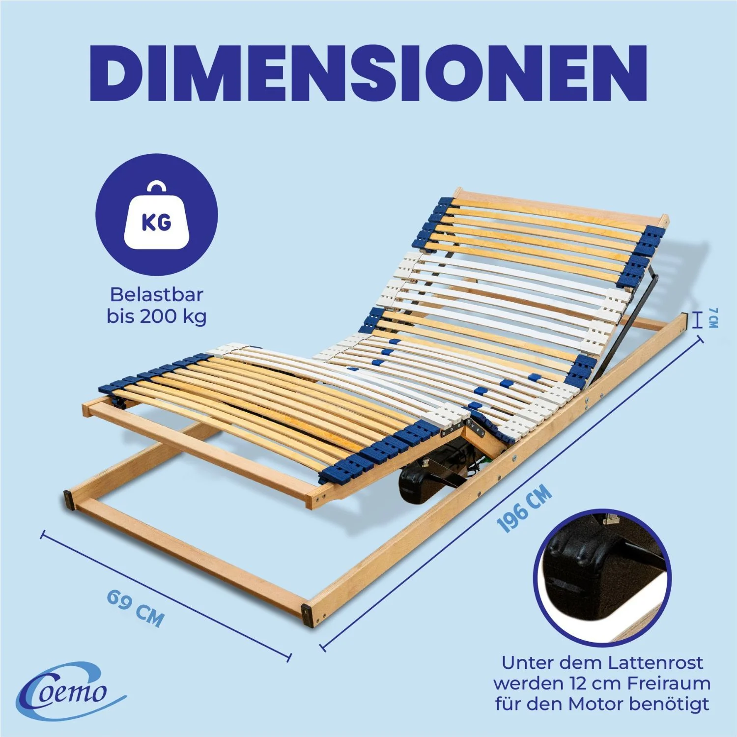 Coemo elektrischer 7-Zonen Lattenrost eRost mit Motor - Image 17