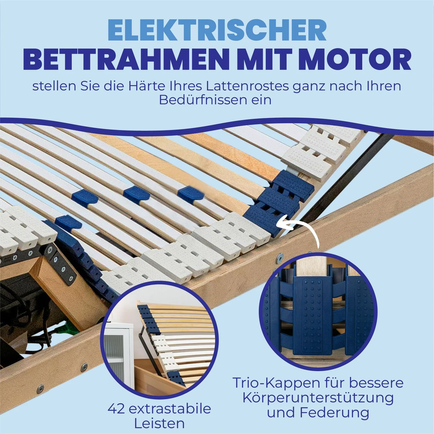 Coemo elektrischer 7-Zonen Lattenrost eRost mit Motor - Image 3