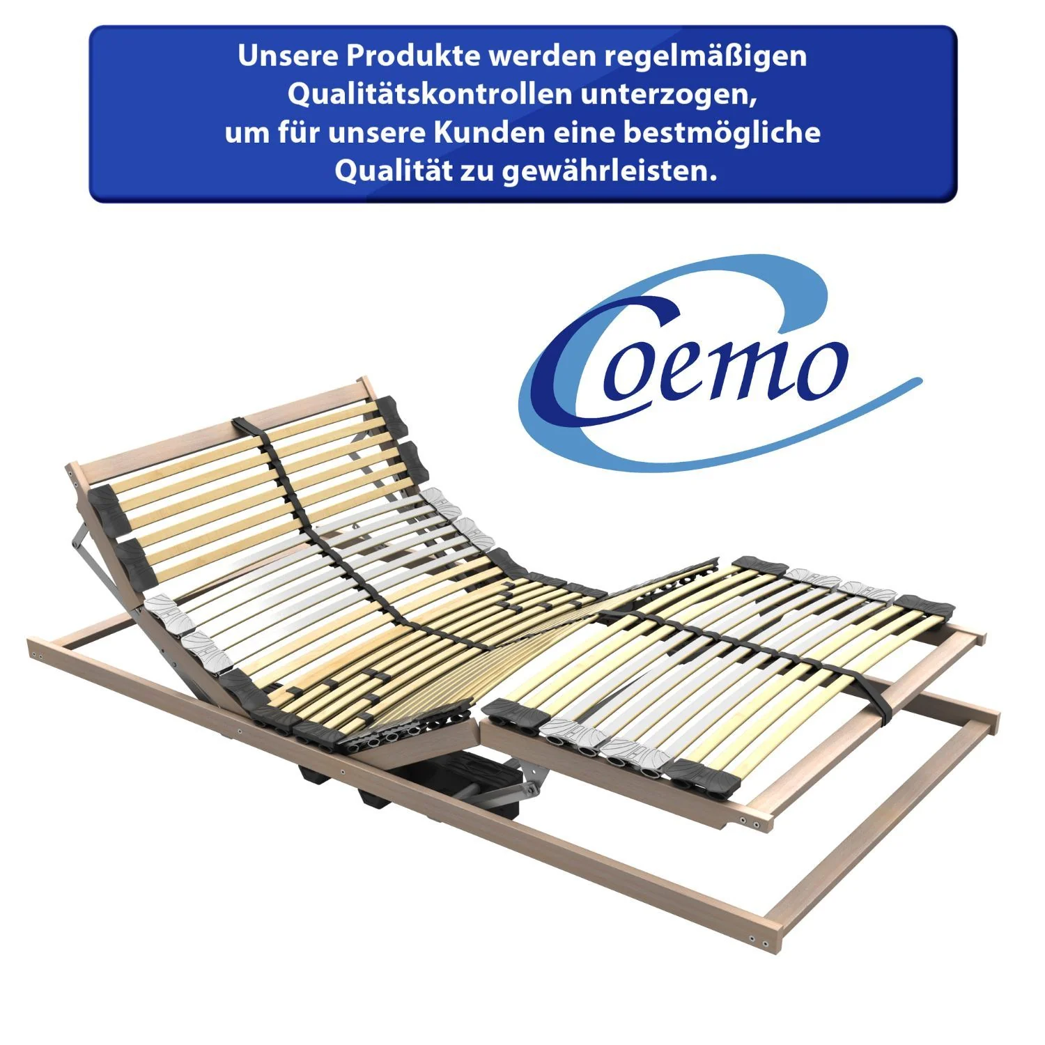 Coemo elektrischer Lattenrost PREMIUM 42 Leisten, Kopf- und Fußteil verstellbar, Bausatz - Image 8