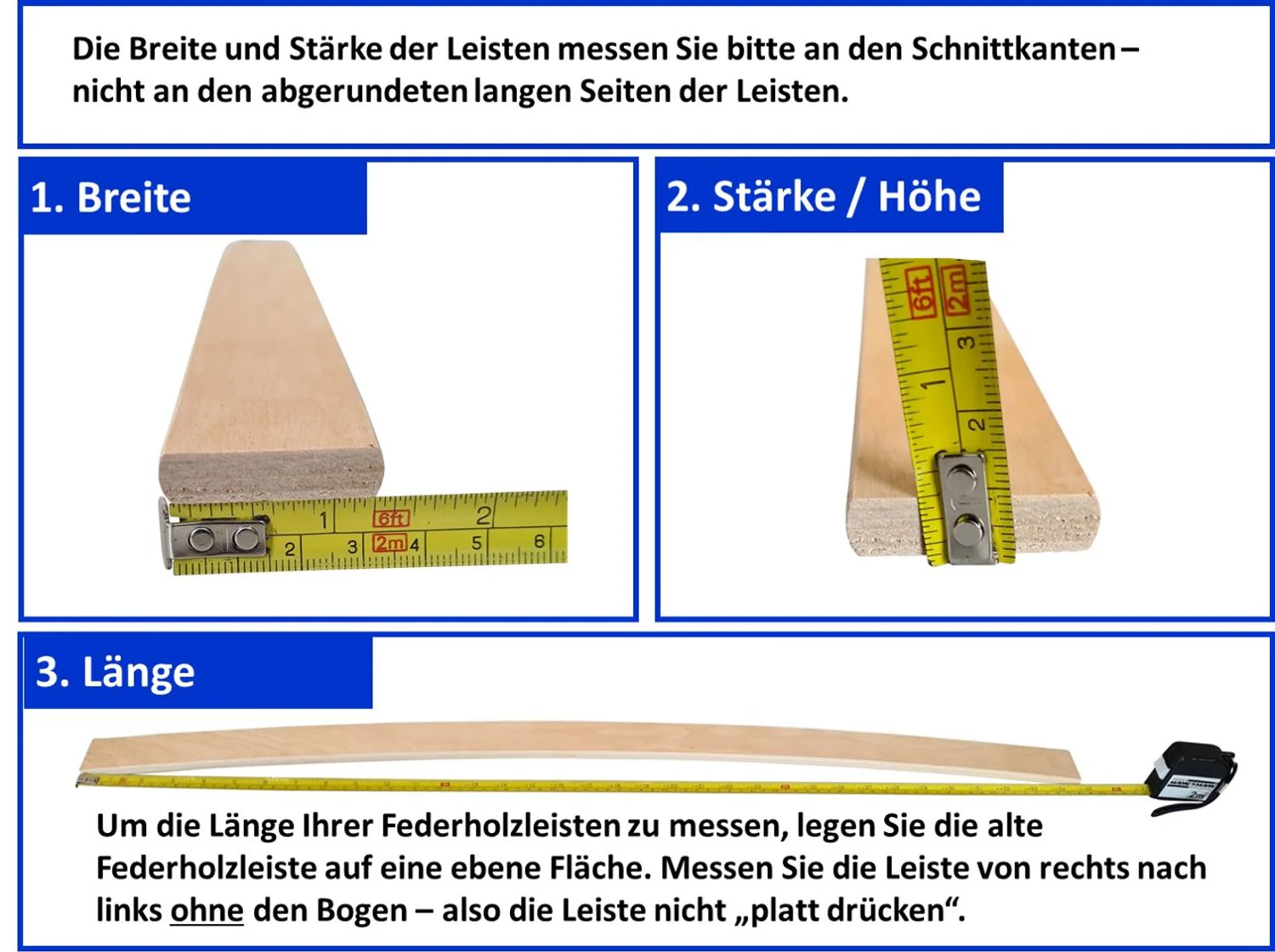 Coemo Federholzleisten Ersatzleisten für Lattenrost im Set 6 Stk. - Image 3