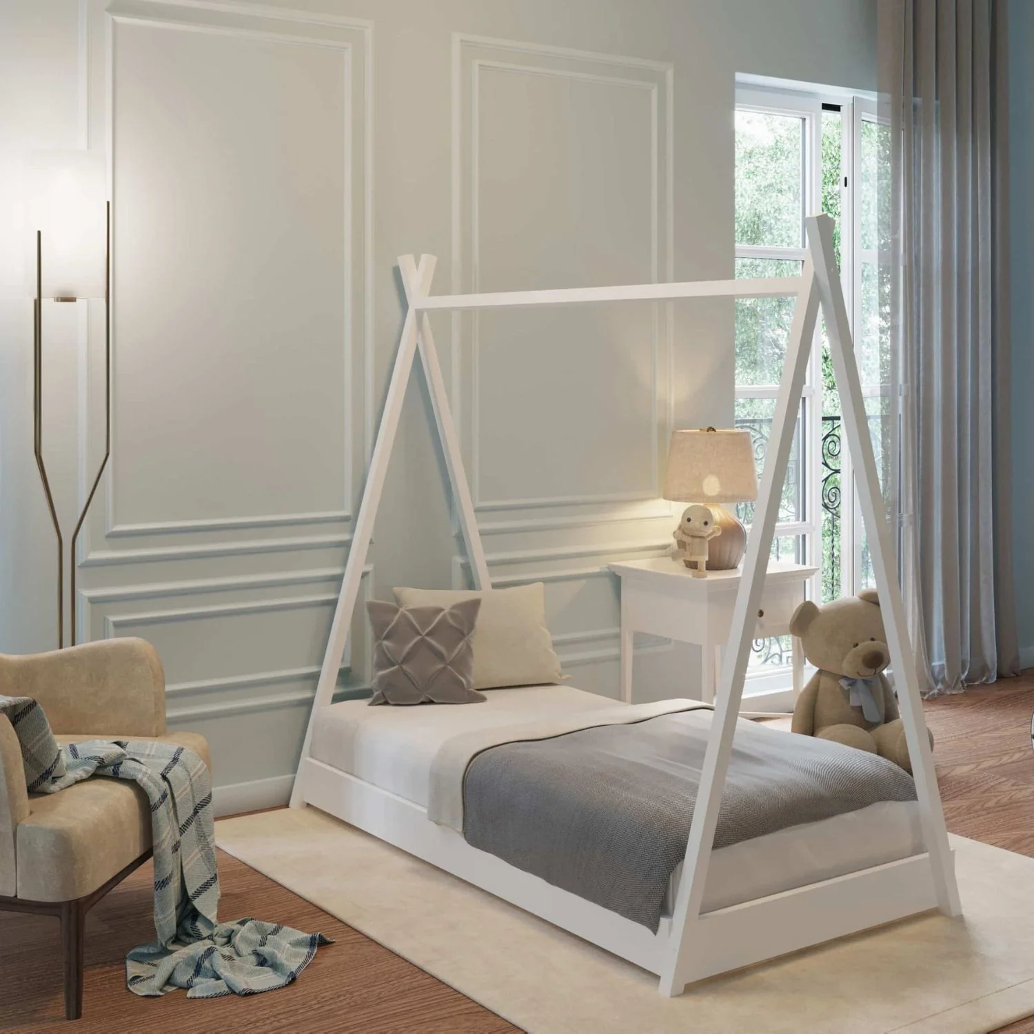 Coemo Hausbett CAMP 80x160 cm Zeltbett mit Lattenrost - Image 4