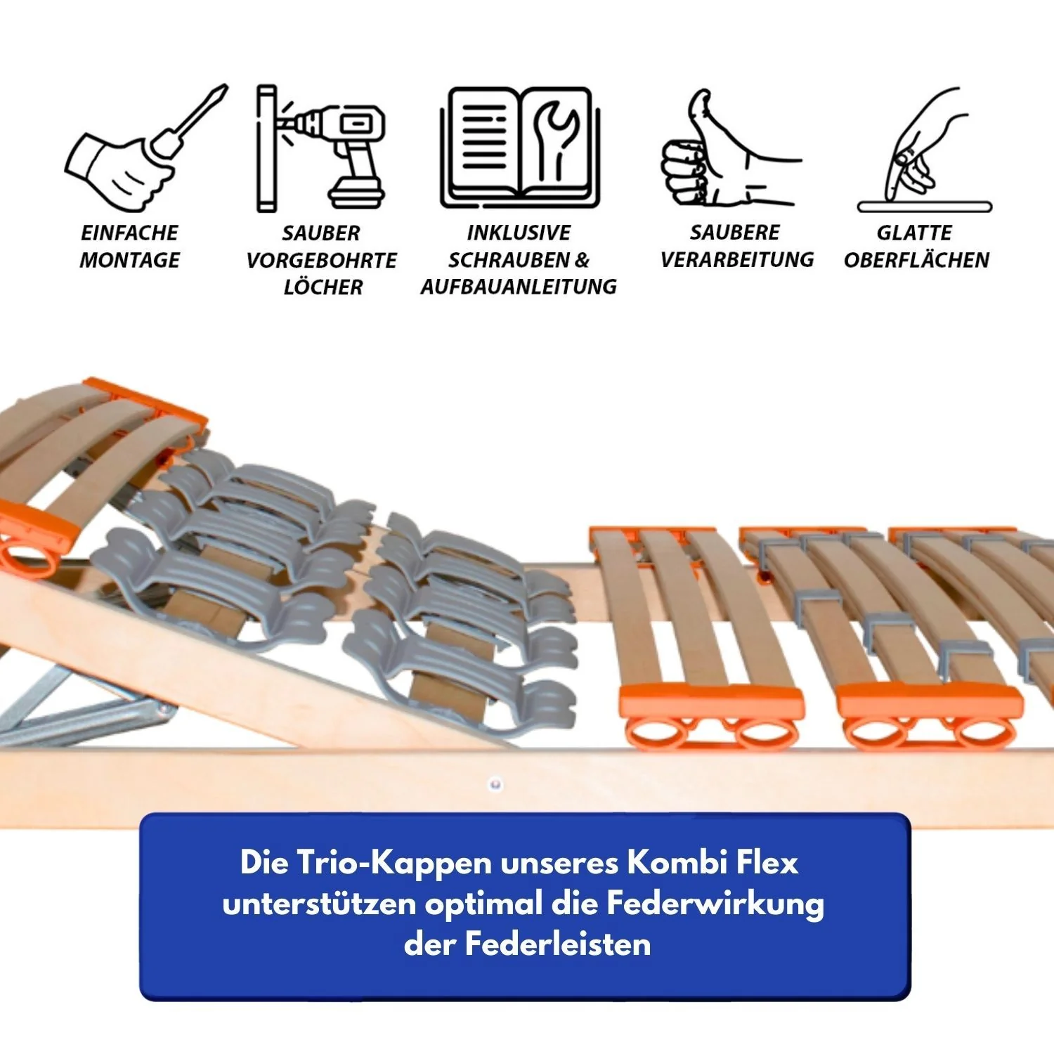 Coemo KombiFlex Federleisten-Teller-Lattenrost starr oder verstellbar - Image 4