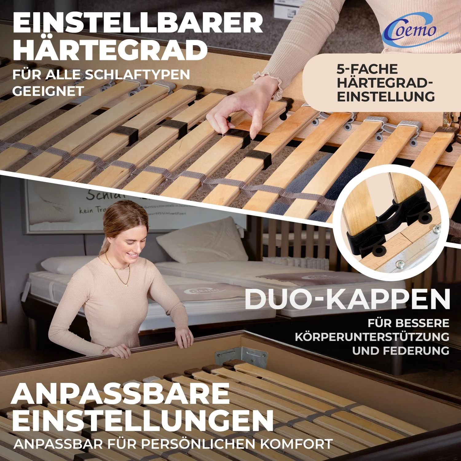 Coemo Lattenrost ERGO NV Starr mit 28 Leisten Mittelzonenverstellung, 7-Zonen - Image 99