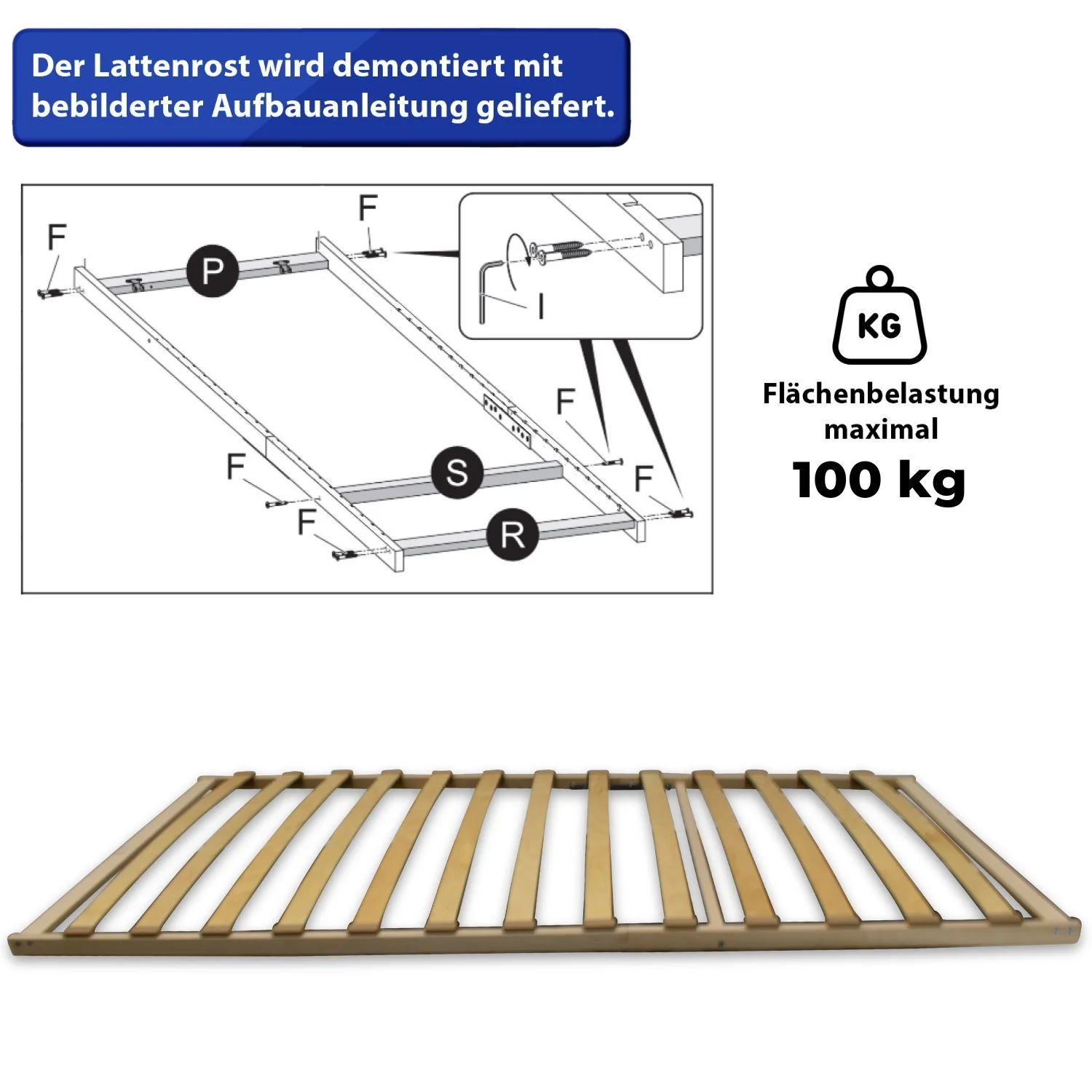 Coemo Lattenrost FIX mit 13 Federleisten - nicht verstellbar - Image 10