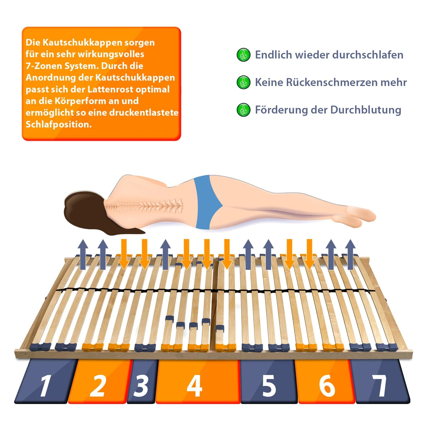 Coemo Lattenrost Multira starr oder verstellbar mit 28 Federleisten 7 - Zonen - Image 46