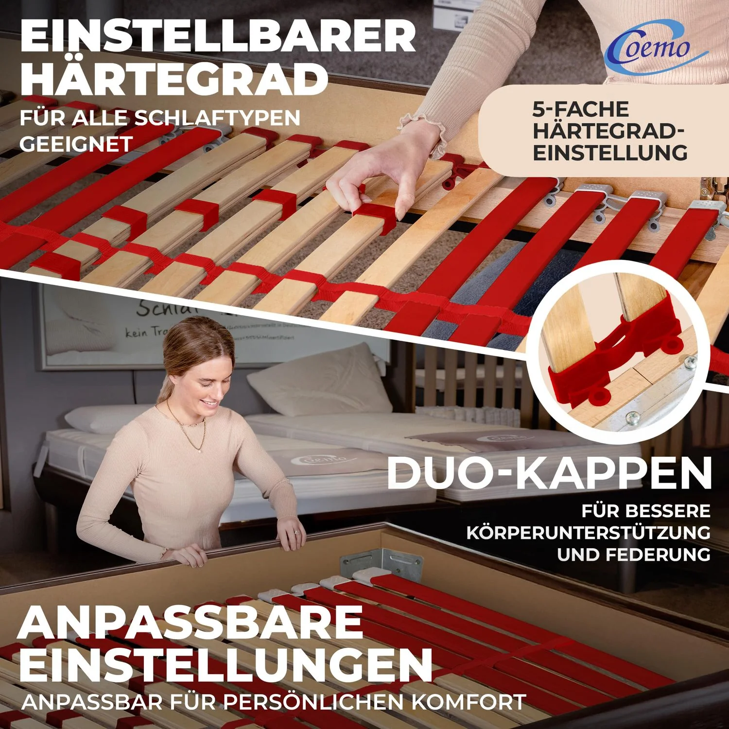 Coemo Lattenrost "RUBY" Härtegrad verstellbar 28 Leisten & 7 Zonen - Image 27