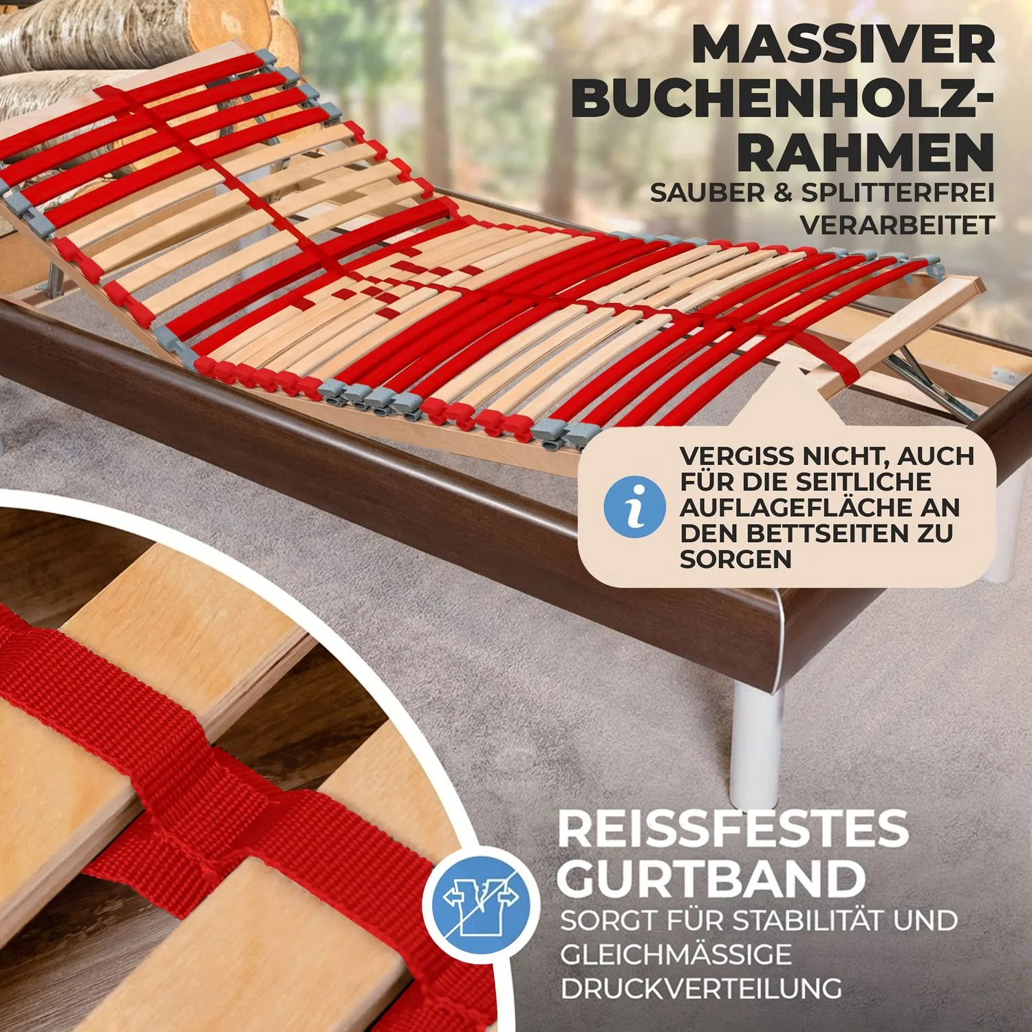 Coemo Lattenrost "RUBY" Härtegrad verstellbar 28 Leisten & 7 Zonen - Image 30
