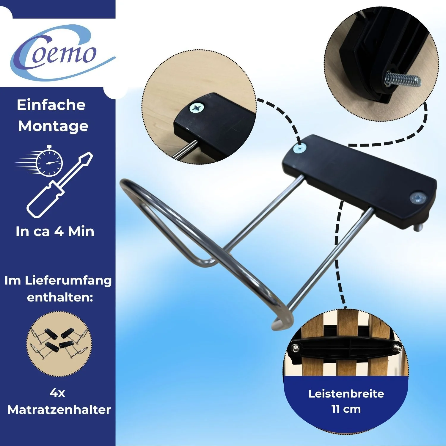 Coemo Matratzenhalter - Matratzenbügel seitlich - Seitenbügel - Image 8