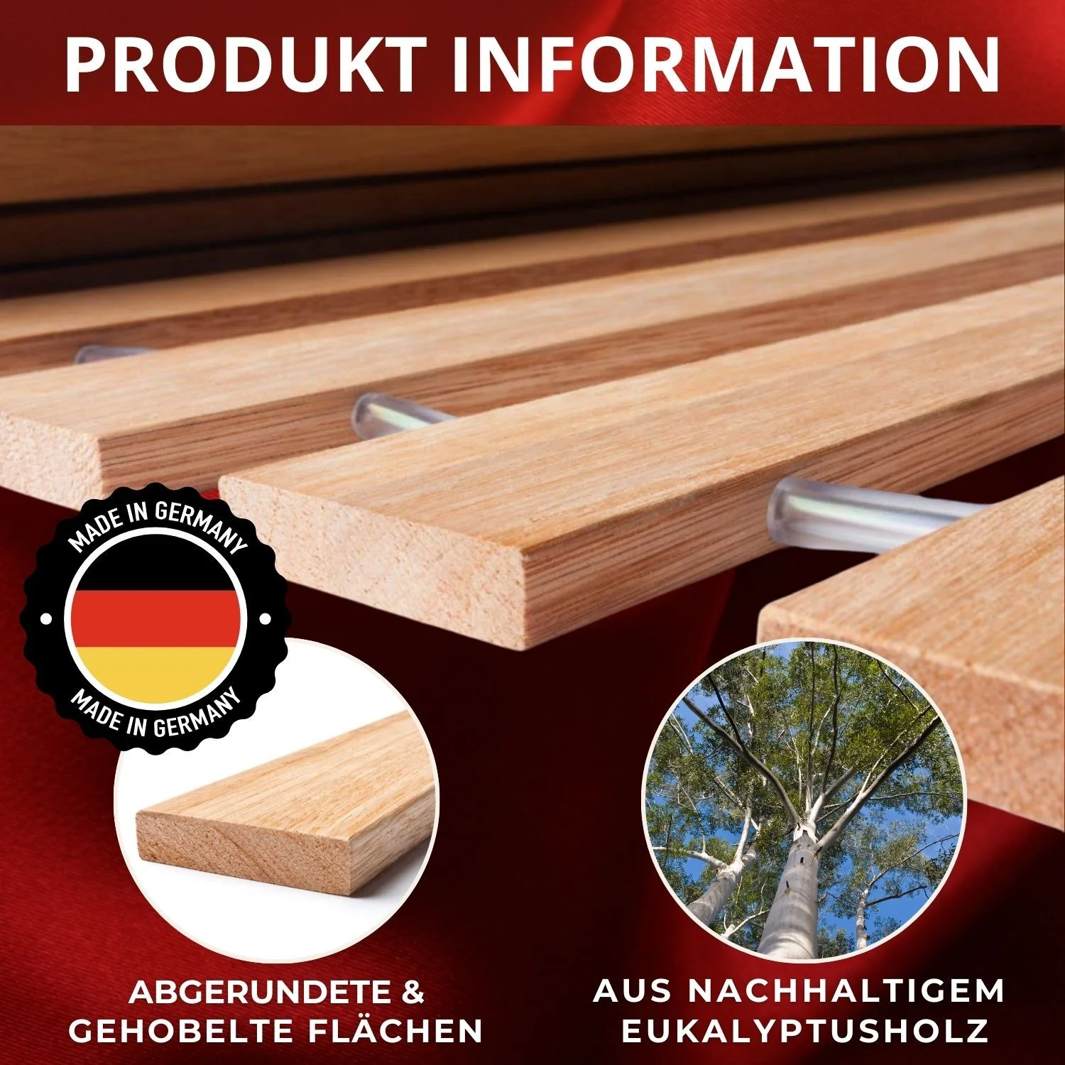 Coemo Premium Rollrost DELUXE Belastbar bis 350 kg – Ohne Montage & absolut rutschsicher - Made in Germany - Roll-Lattenrost Vollholz mit Abstandshaltern - Image 4