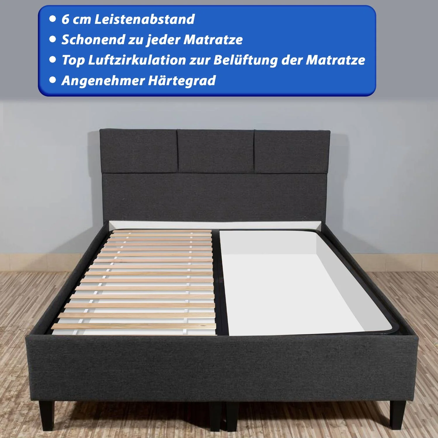 Coemo Rollrost mit 16 Leisten Lattenrost Premium stabil und belastbar - Image 6