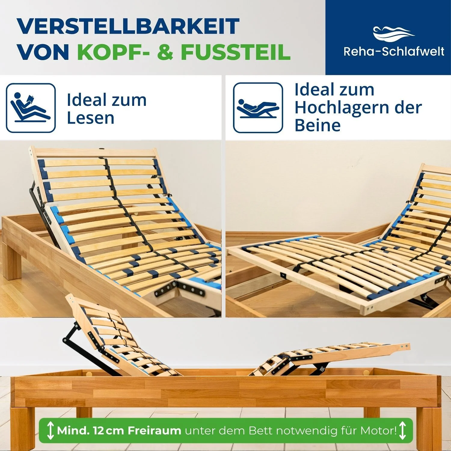 Reha-Schlafwelt elektrischer Lattenrost HARMONYFLEX mit Motor 28 Leisten - Image 6