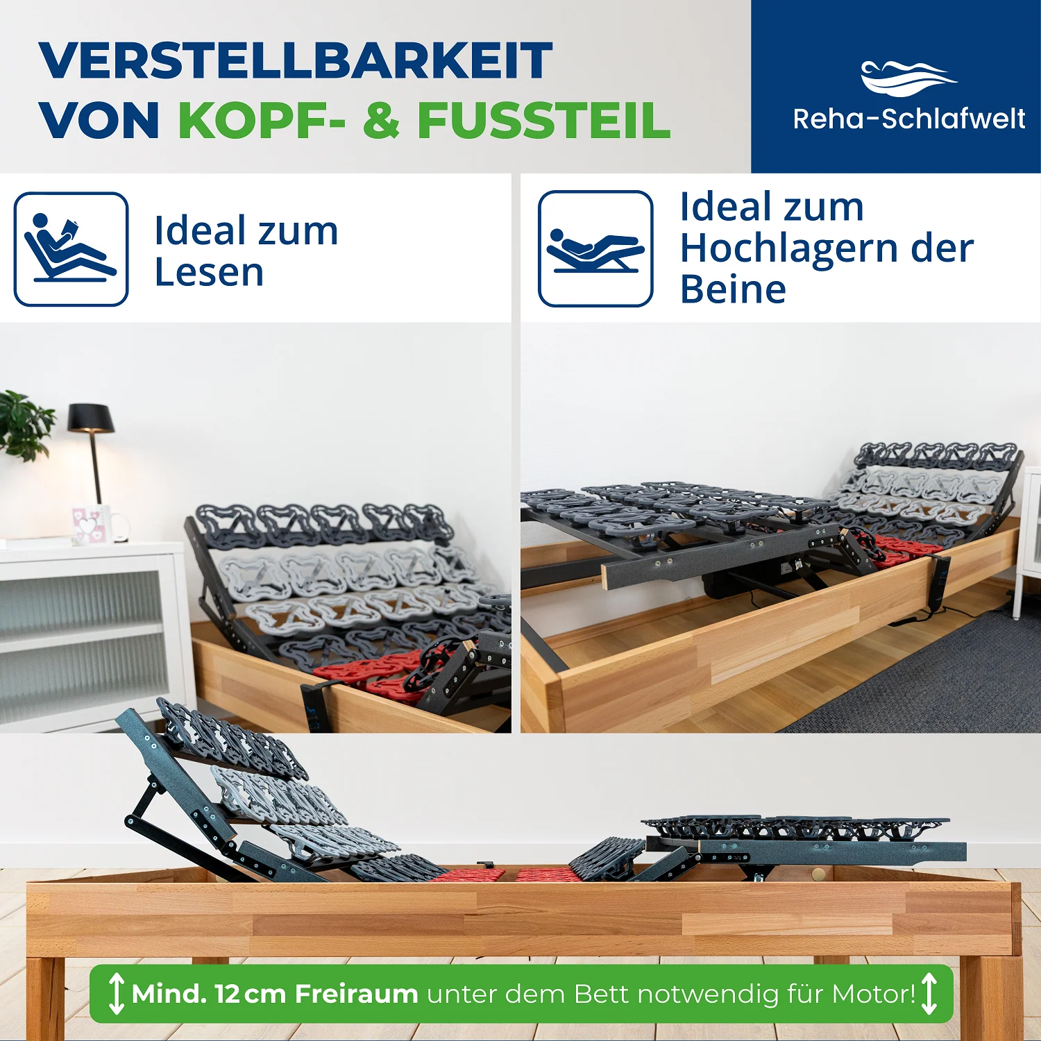 Reha-Schlafwelt Tellerlattenrost AEROBALANCE KF mit Motor Lattenrost elektrisch verstellbar fertig montiert - Image 4