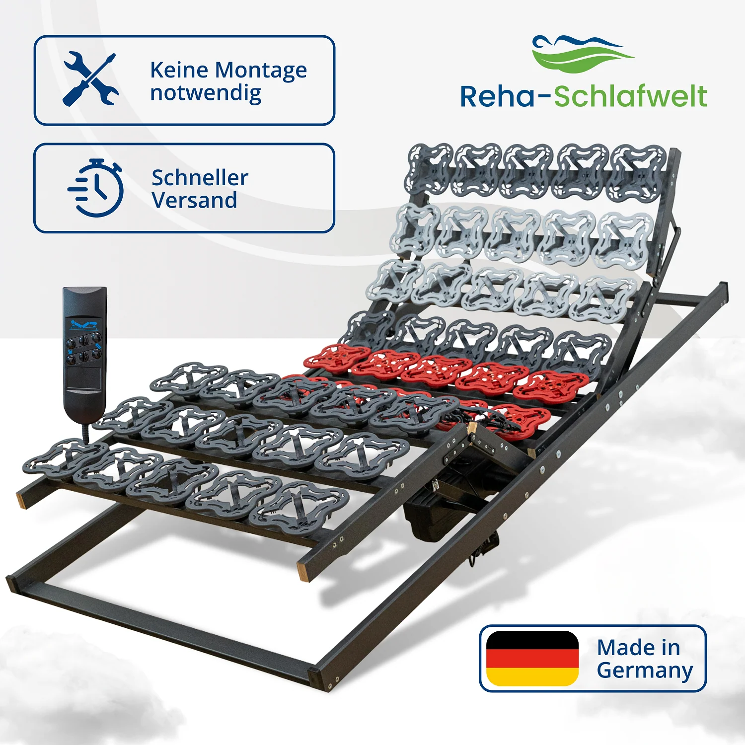 Reha-Schlafwelt Tellerlattenrost AEROBALANCE KF mit Motor Lattenrost elektrisch verstellbar fertig montiert - Image 6